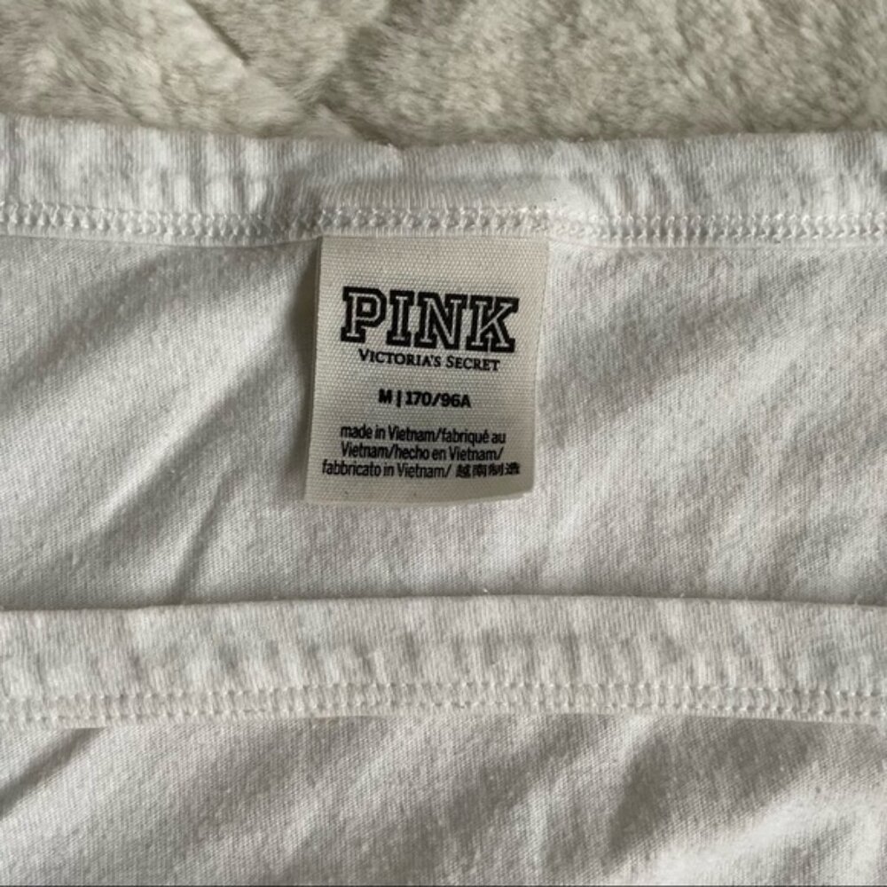 Victoria's Secret PINK | White Logo Cut Out Campus Crew Tee | Size Medium - Picture 9 of 12
